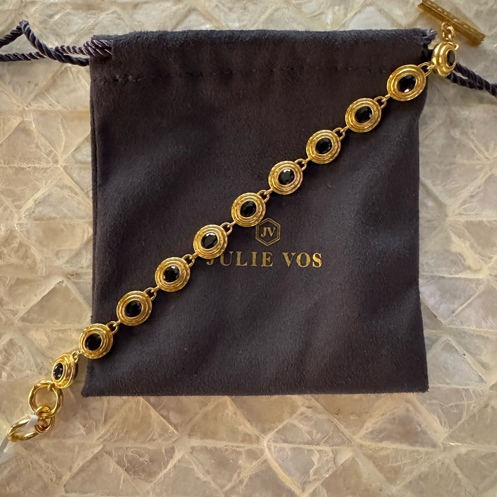 Julie Vos Gold Bracelet with Black Accents